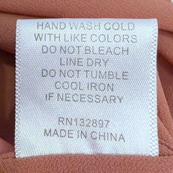 Rose + Olive | Pink Long Sleeve Ruffle Collar Polka Dot Blouse | Size Small - Picture 11 of 13